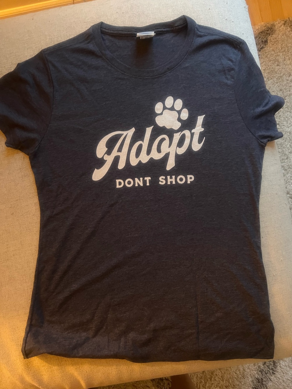 Adopt Don't Shop Paw Print Tee - Navy